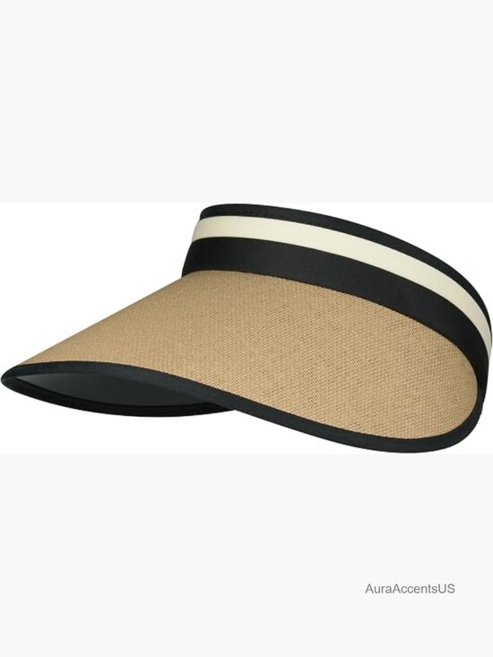 Wide Brim Straw Sun Visor UPF 50+ Adjustable Lightweight Packable for Women